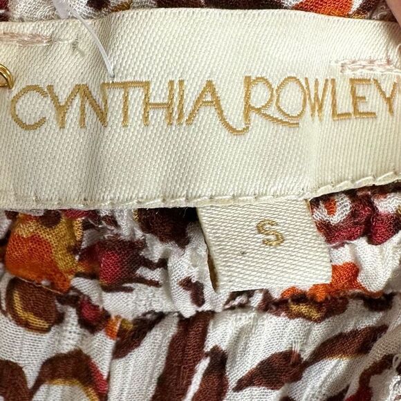 NWT Cynthia Rowley High Waist Floral Paisley Print Wide Leg Pants - Picture 8 of 10